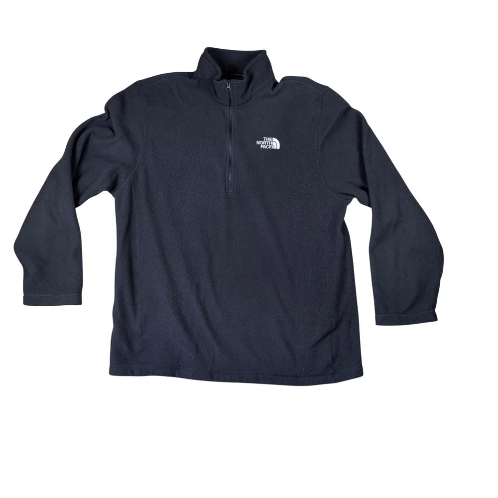 The North Face Mens Black Fleece 1/4 Zip Pullover Mock Neck Sweater Large 2424